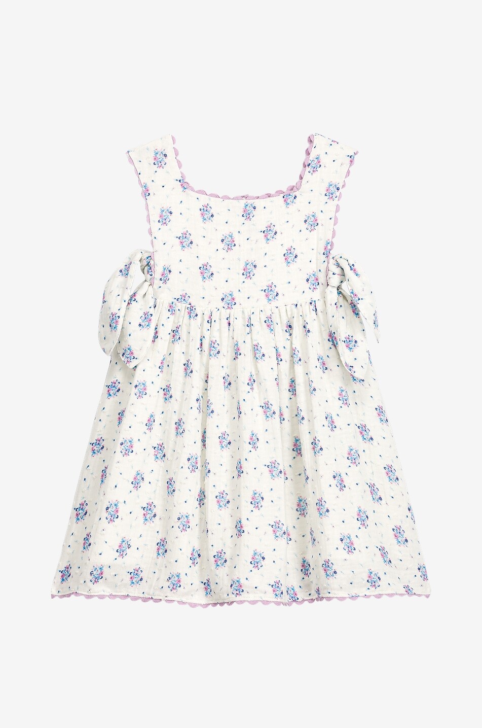 Kurzes Kleid aus bestickter Baumwolle mit Blumenmuster für Mädchen Aloisa