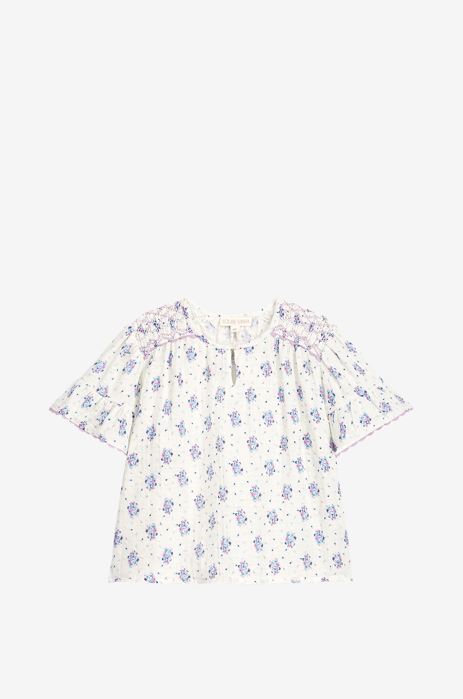 Feliza embroidered floral cotton gauze girl's blouse