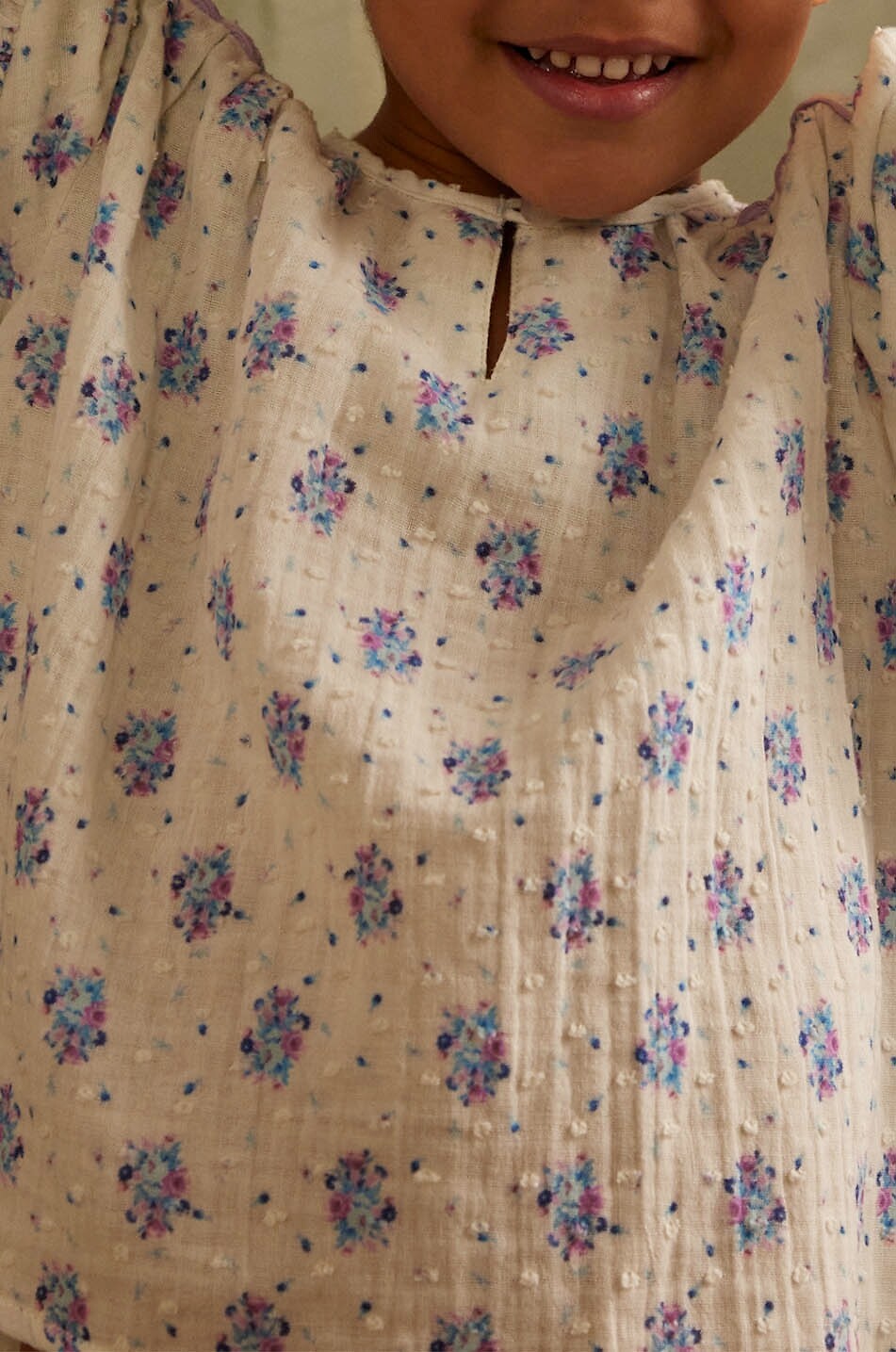 LOUISE MISHA Feliza embroidered floral cotton gauze girl's blouse Girl Light beige 5