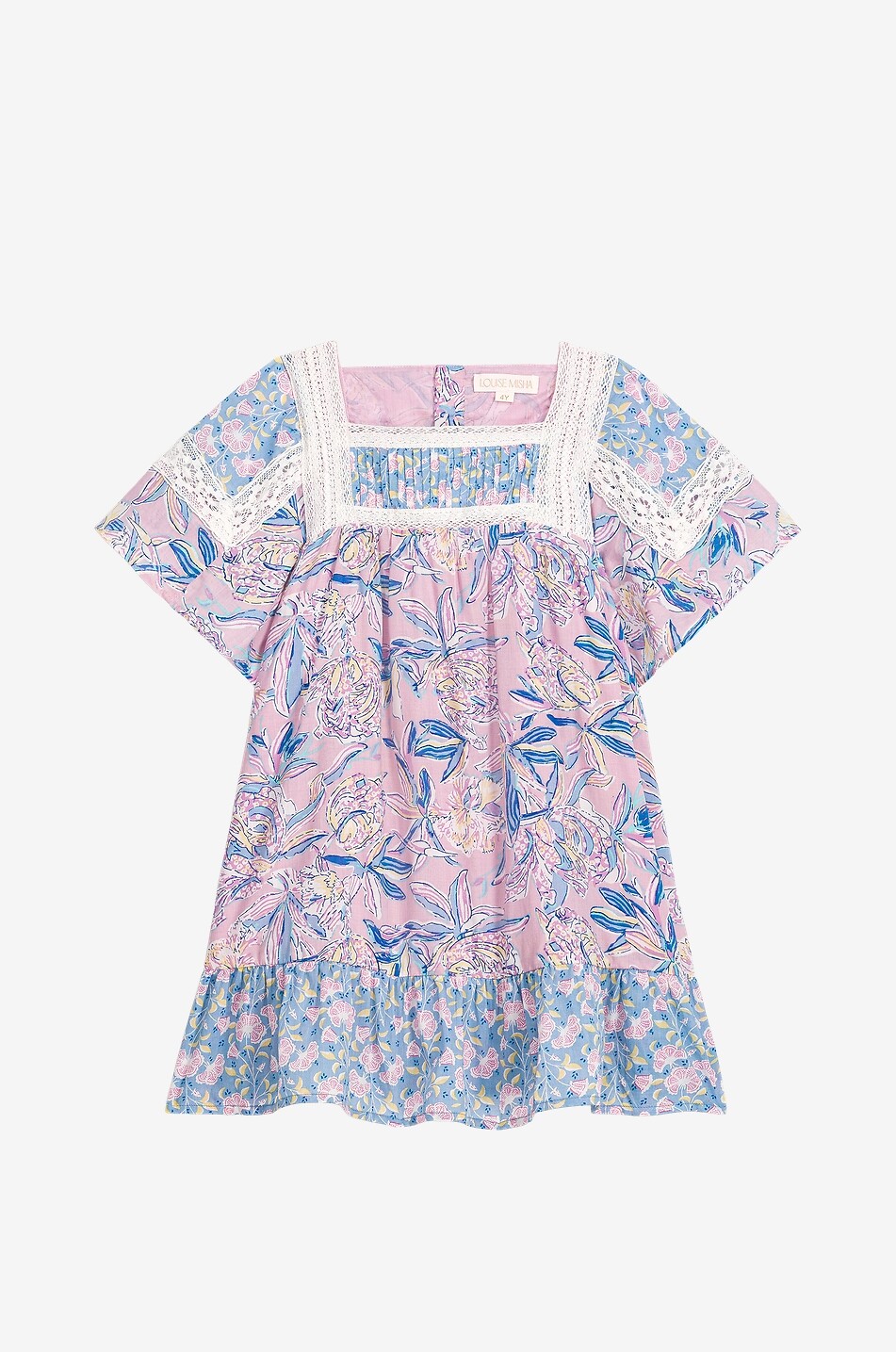 LOUISE MISHA Robe fleurie à manches courtes en coton bio fille Lyana Fille ROSE 1