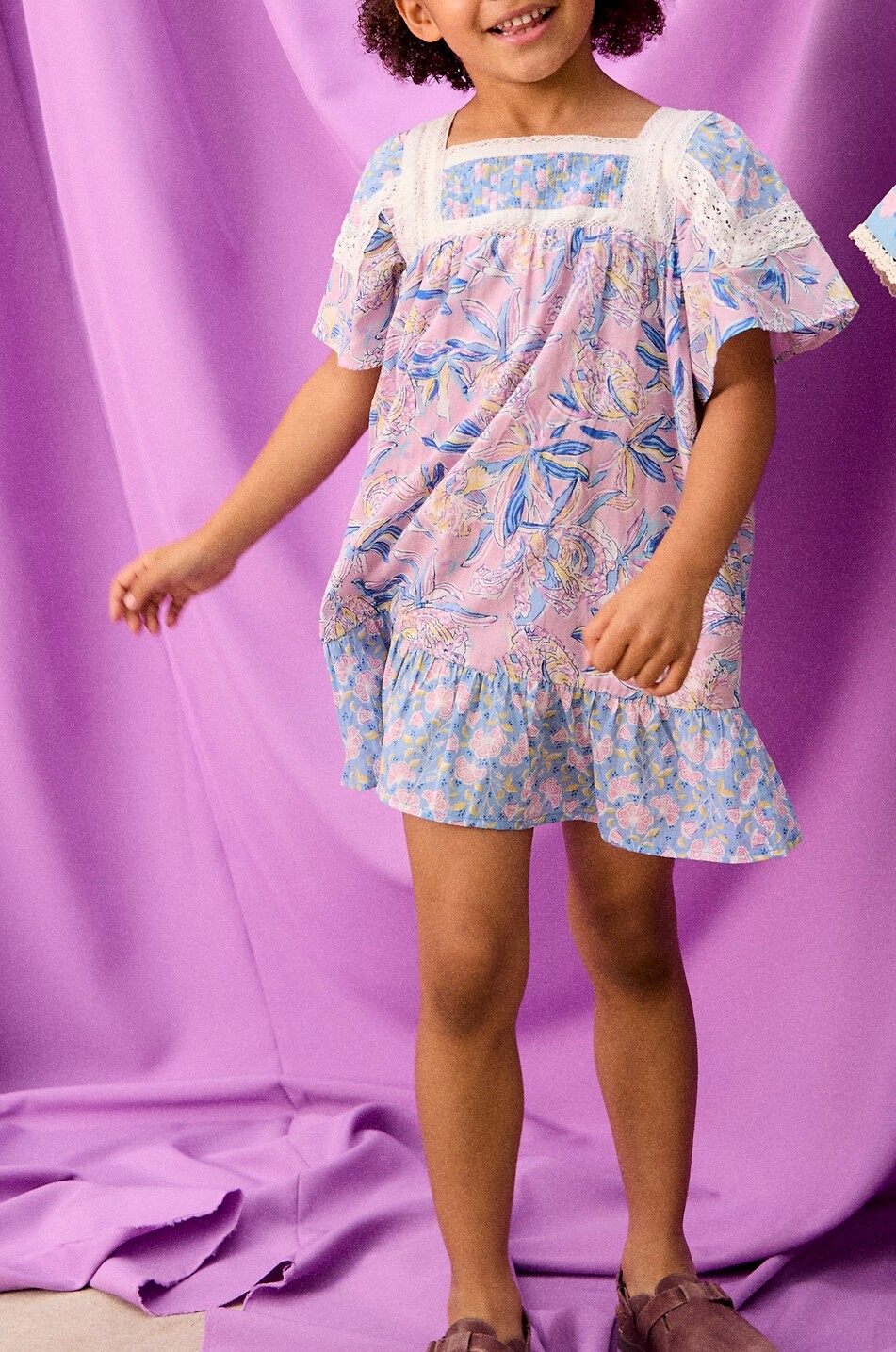 LOUISE MISHA Robe fleurie à manches courtes en coton bio fille Lyana Fille ROSE 5