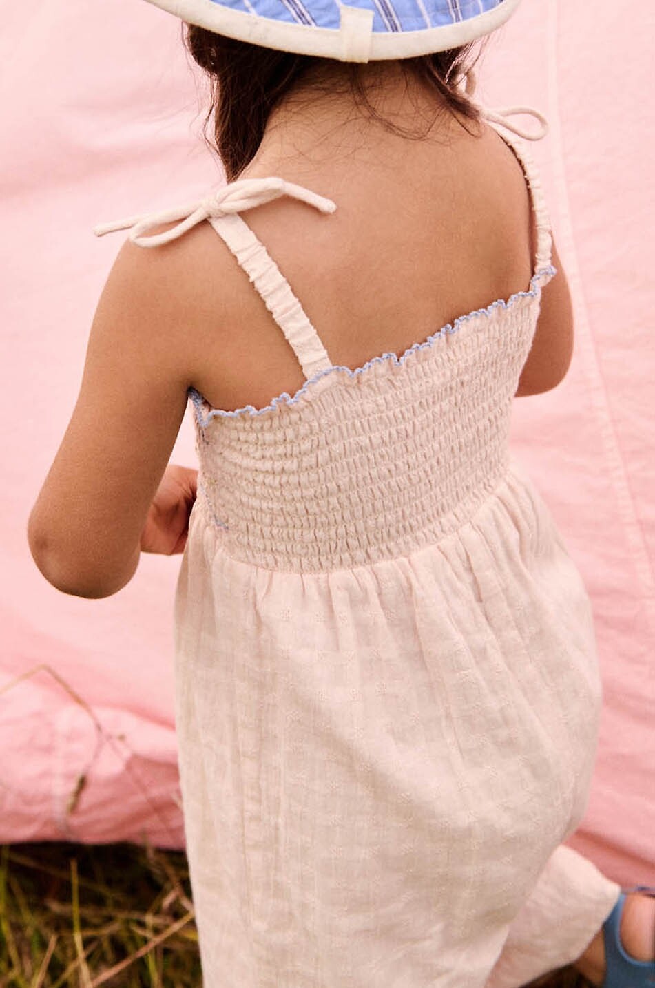 LOUISE MISHA Combinaison à bretelles en coton bio fille Morli Fille ROSE CLAIR 3