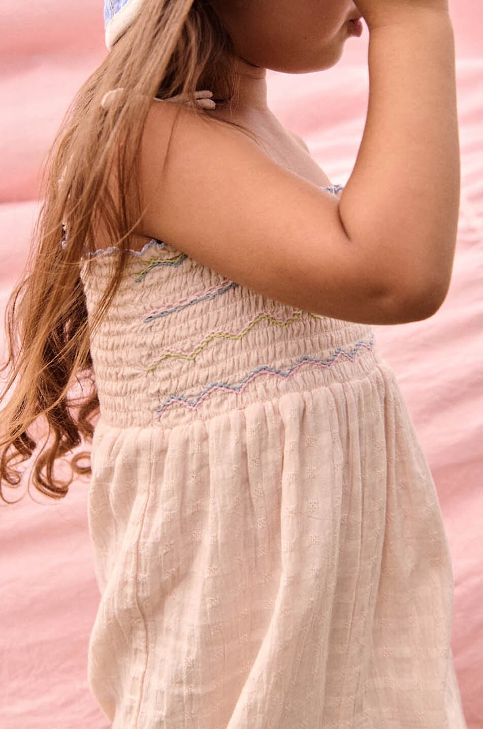 LOUISE MISHA Combinaison à bretelles en coton bio fille Morli Fille ROSE CLAIR 4