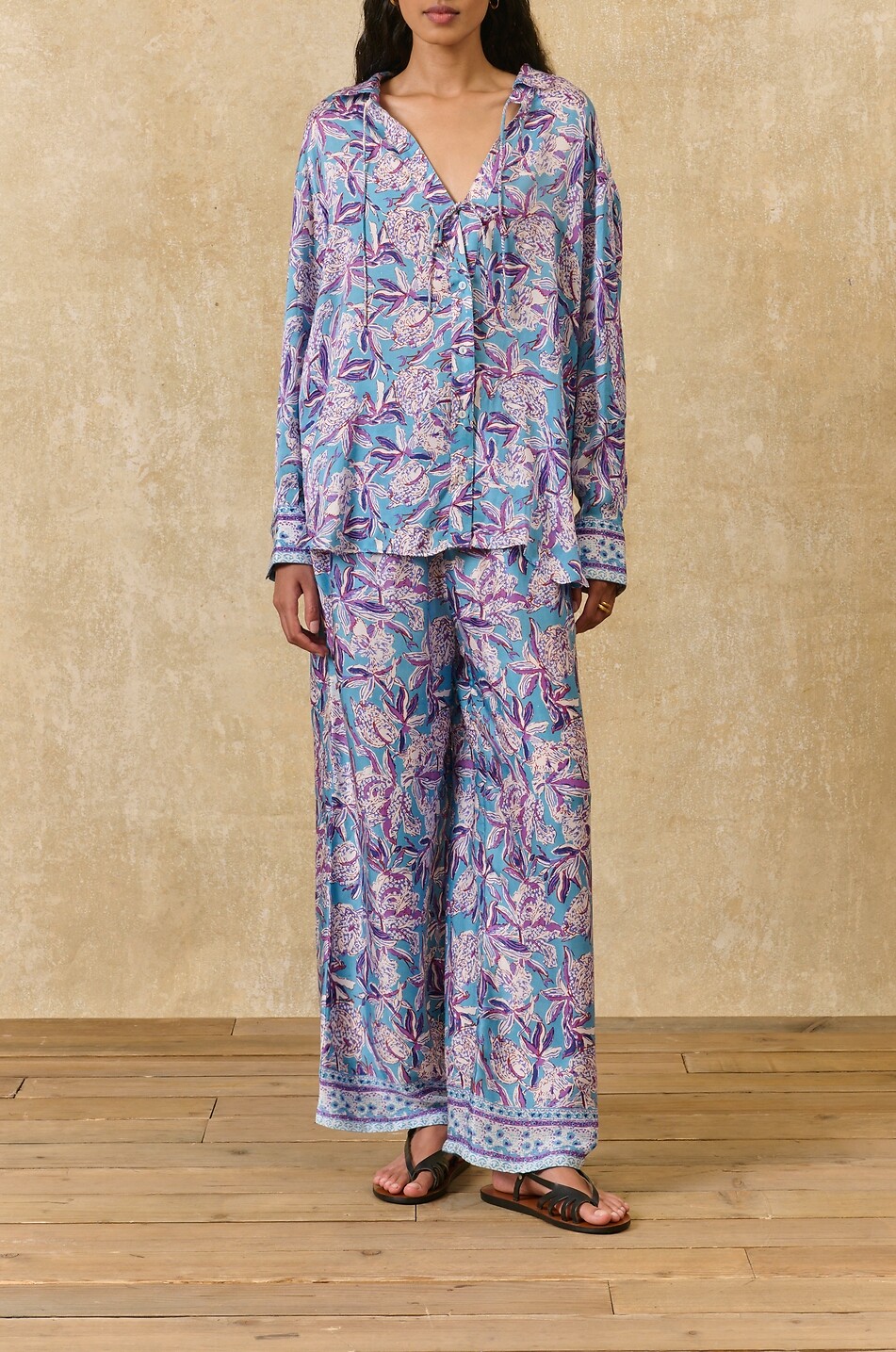 LOUISE MISHA Veralia floral viscose wide-leg trousers Women MULTI COLOURED 2