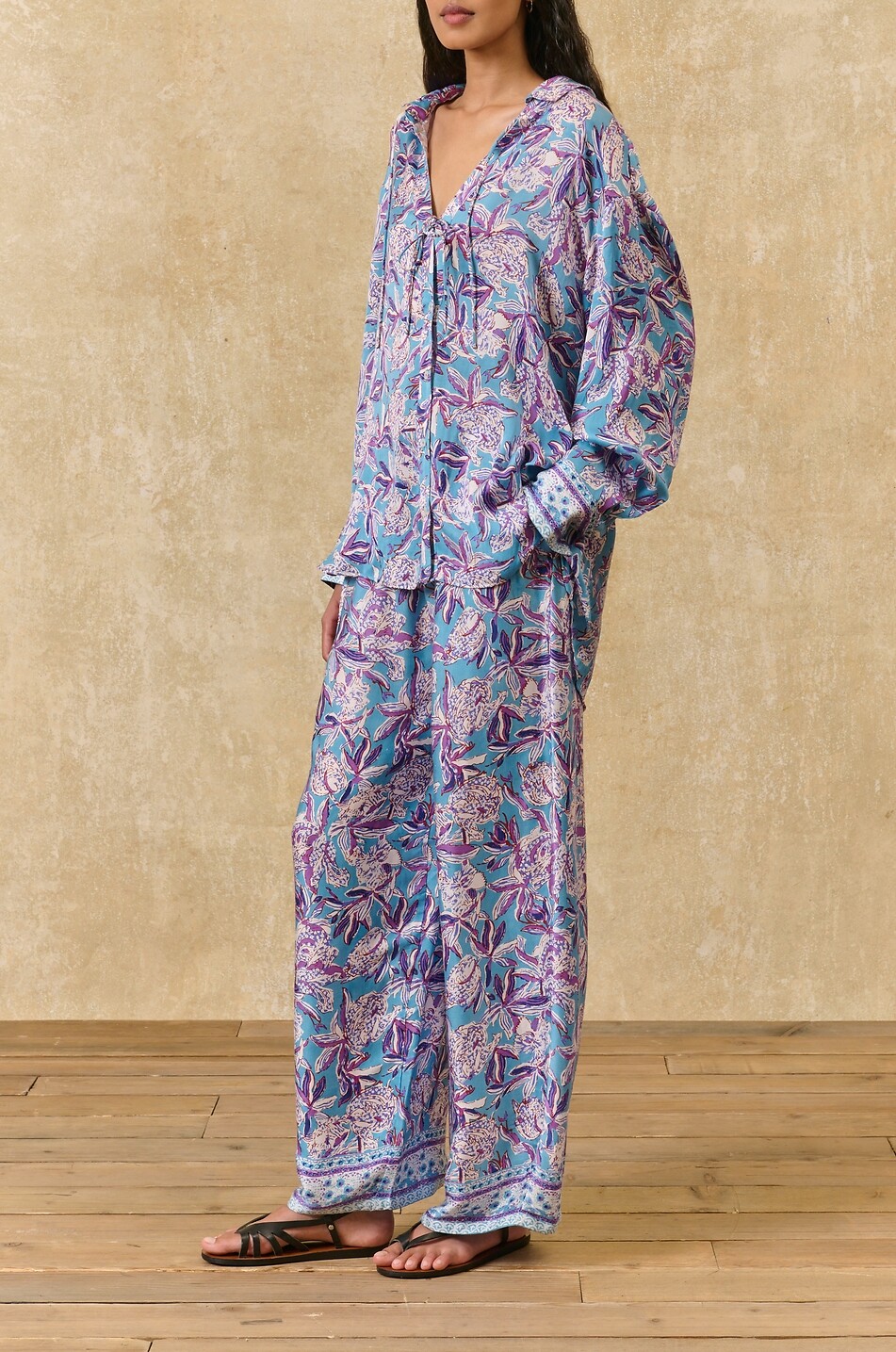 LOUISE MISHA Veralia floral viscose wide-leg trousers Women MULTI COLOURED 6