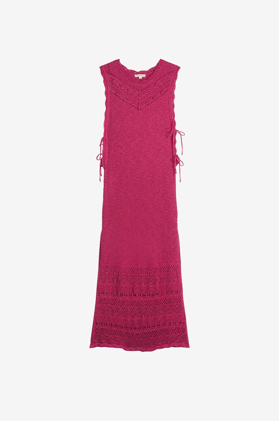 LOUISE MISHA Briga linen and cotton sleeveless long knit dress Women PINK 1