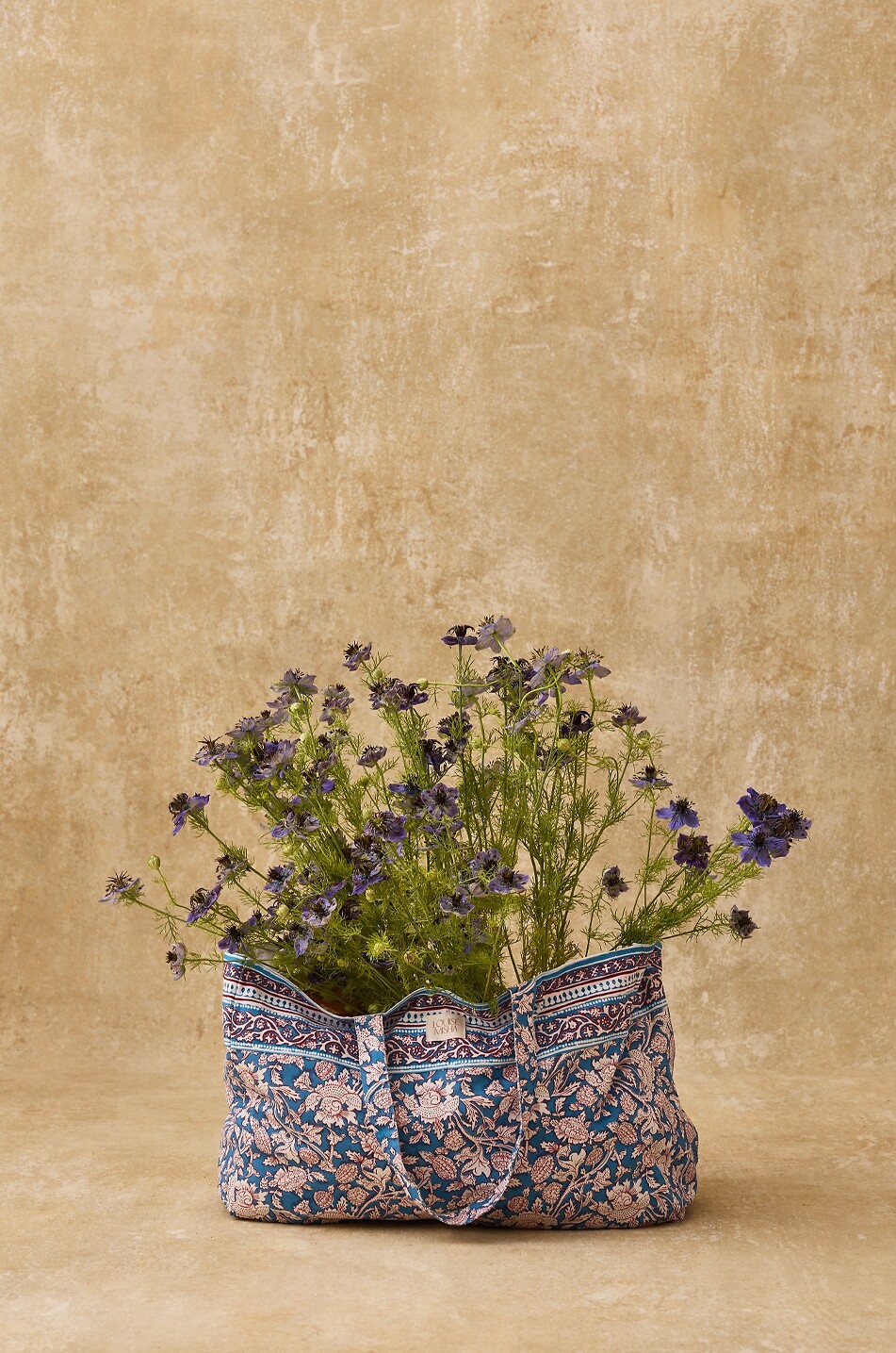 LOUISE MISHA Beverly floral cotton trapeze tote bag Women BLUE 5