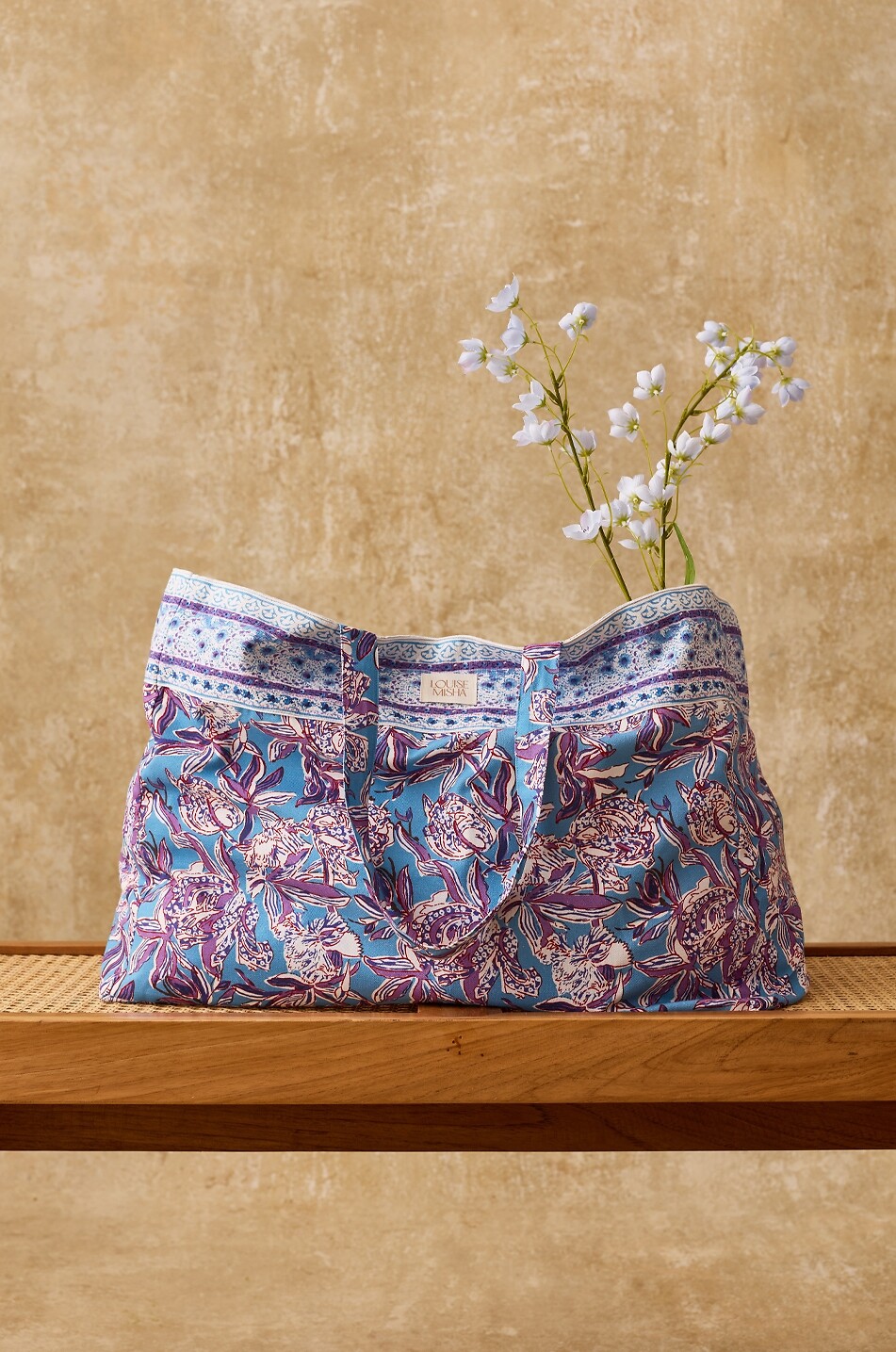 LOUISE MISHA Beverly printed cotton rectangular tote bag Women MULTI COLOURED 6