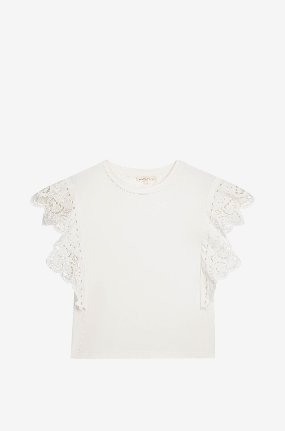 LOUISE MISHA Top en jersey à manches dentelle Quinova Femme BLANC 1