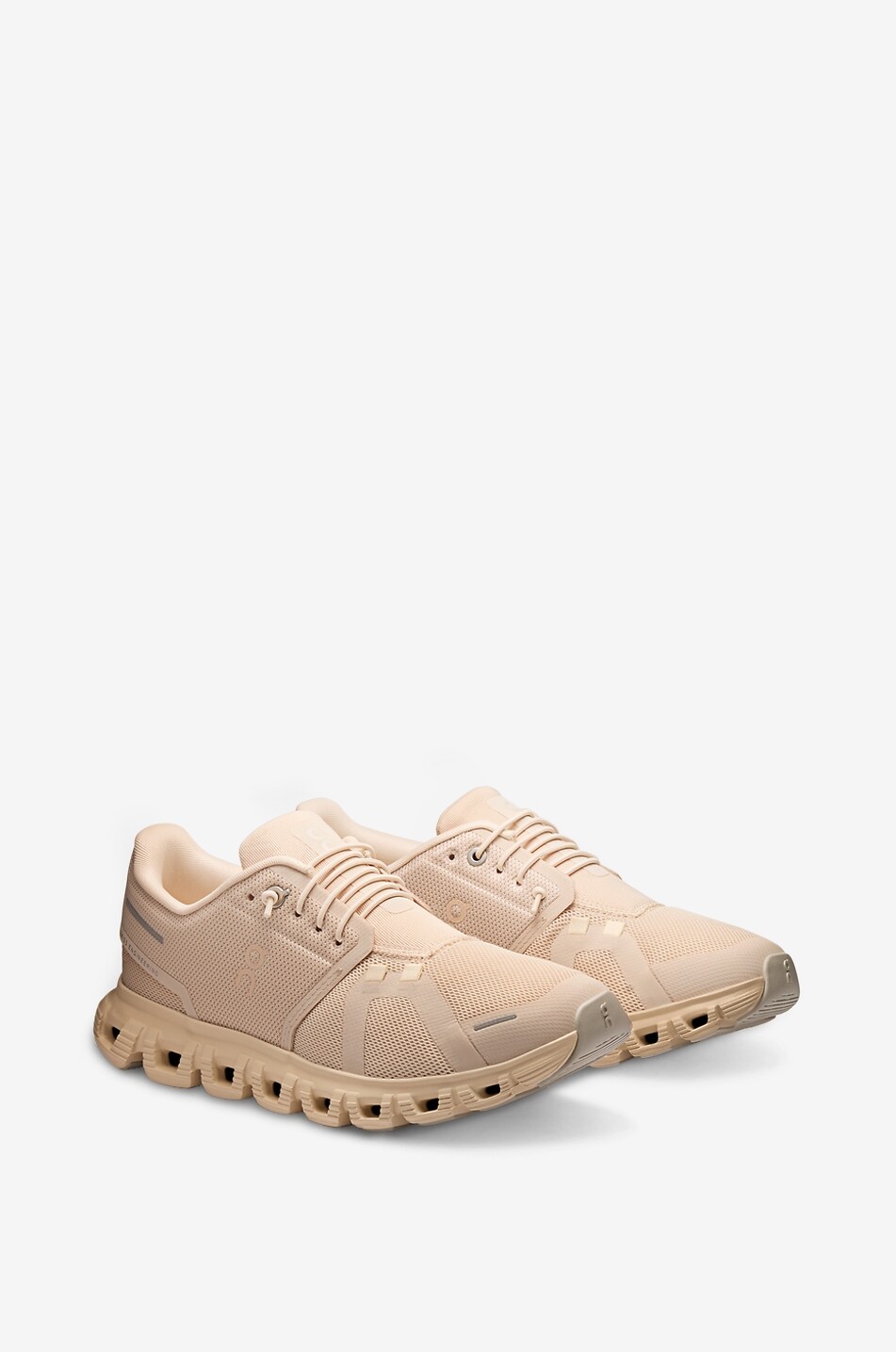 ON Cloud 6 lace-up mesh running shoes Women [akeneo-beigefonce] 2