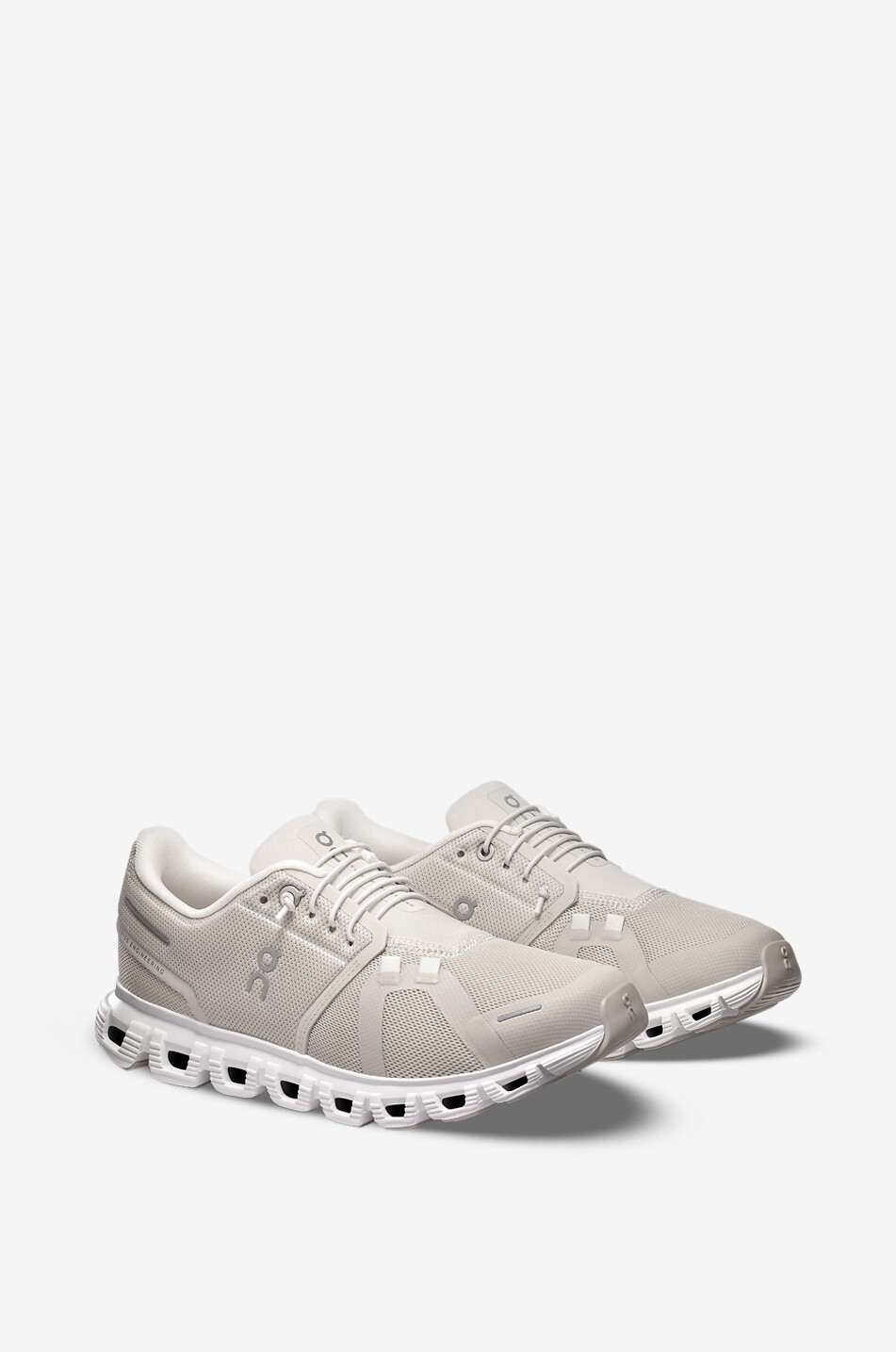 ON Cloud 6 lace-up mesh running shoes Women Light beige 2