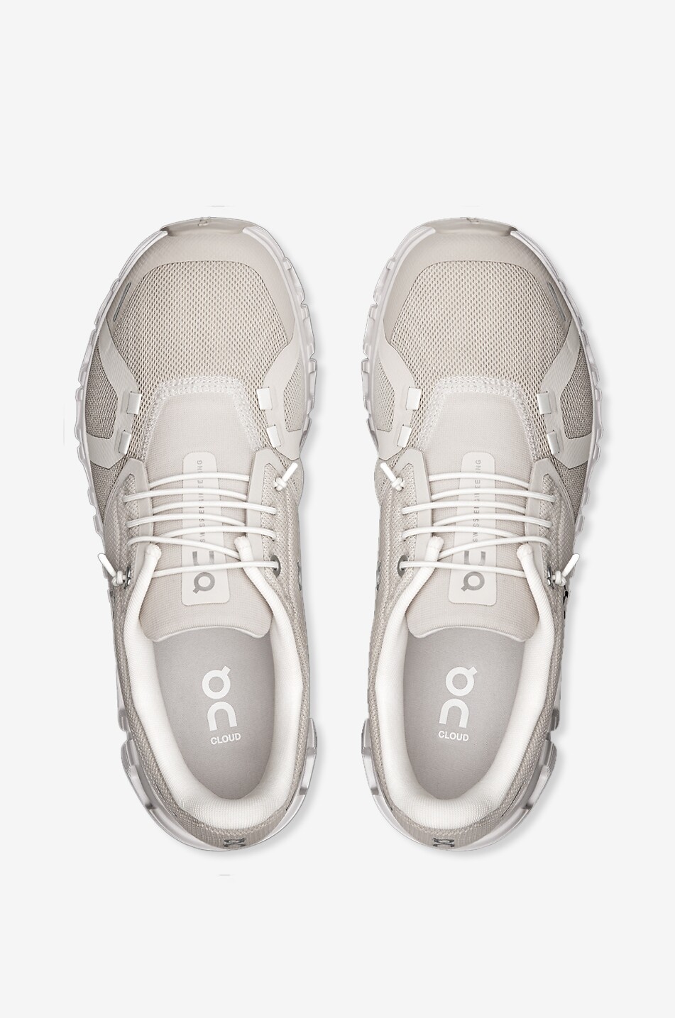 ON Cloud 6 lace-up mesh running shoes Women Light beige 5