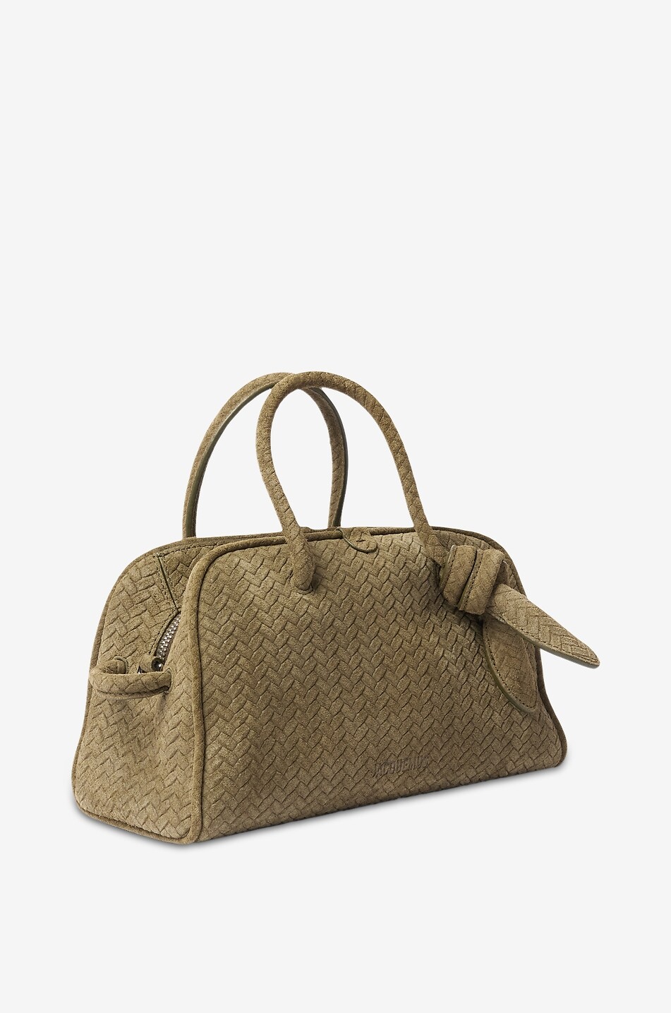 JACQUEMUS Sac porté épaule en cuir de veau chevrons Le Petit Turismo Femme KAKI 2