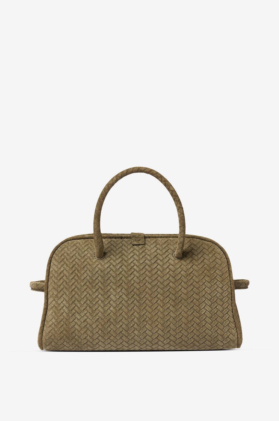 JACQUEMUS Sac porté épaule en cuir de veau chevrons Le Petit Turismo Femme KAKI 3