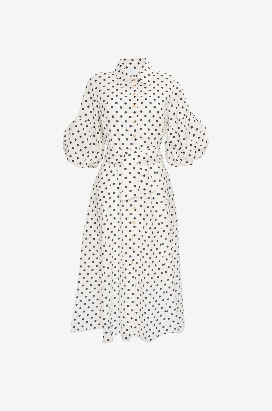 WEILL Adele polka dot cotton midi shirt dress Women EGGSHELL 1