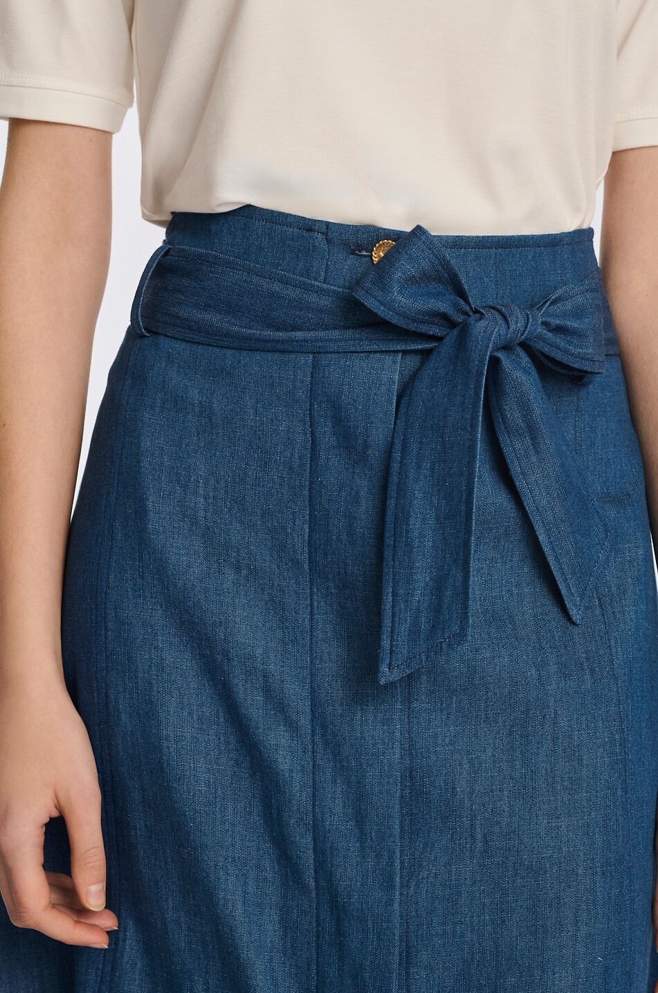 WEILL Jupe longue en denim de coton et viscose Femme BLEU 4