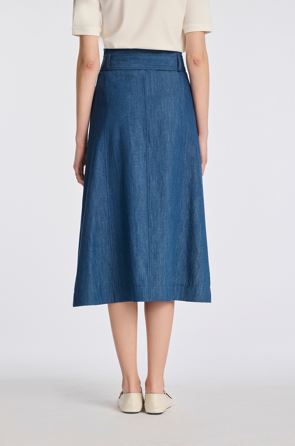 WEILL Jupe longue en denim de coton et viscose Femme BLEU 3