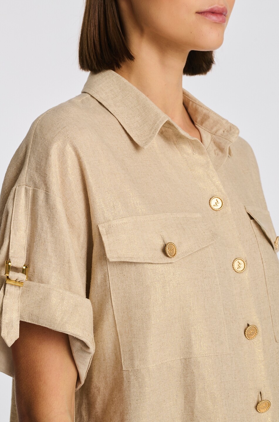 WEILL Hemd mit hochgerollten Ärmeln aus Leinenmischung Glene Damen BEIGE 5