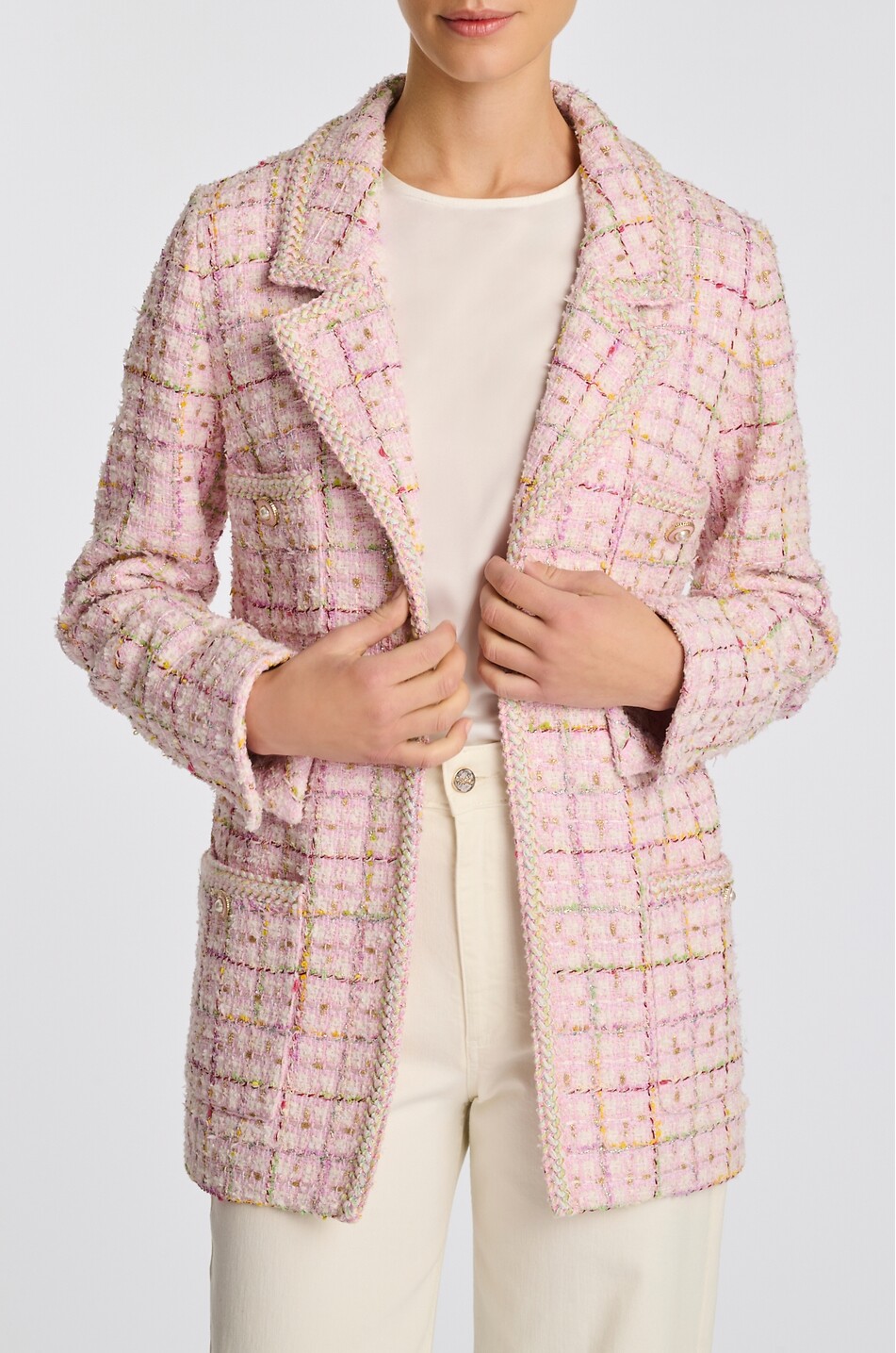 WEILL Kurzer Blazer aus Tweed mit Karomuster Talya Damen ROSA 7