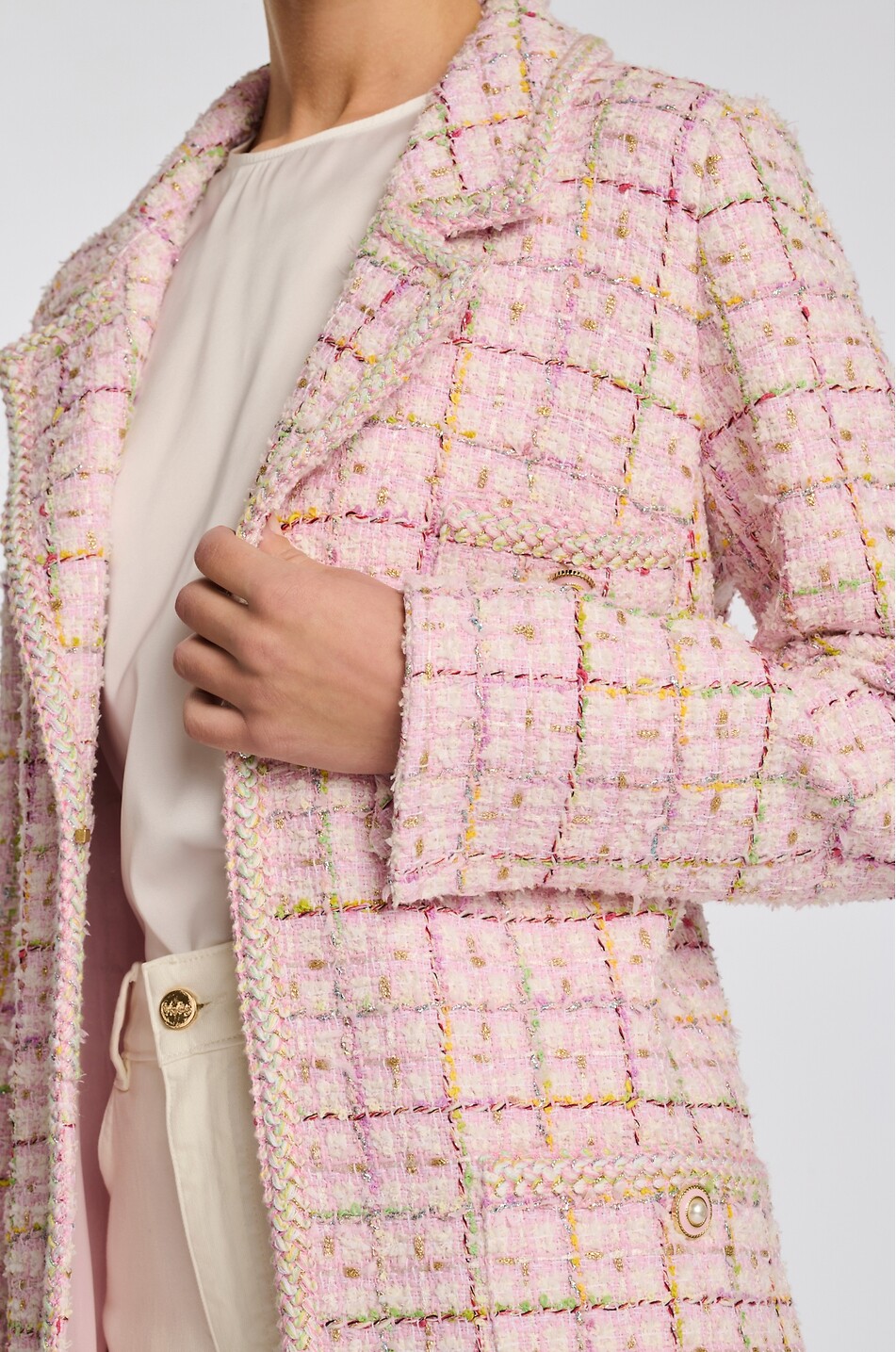 WEILL Kurzer Blazer aus Tweed mit Karomuster Talya Damen ROSA 4