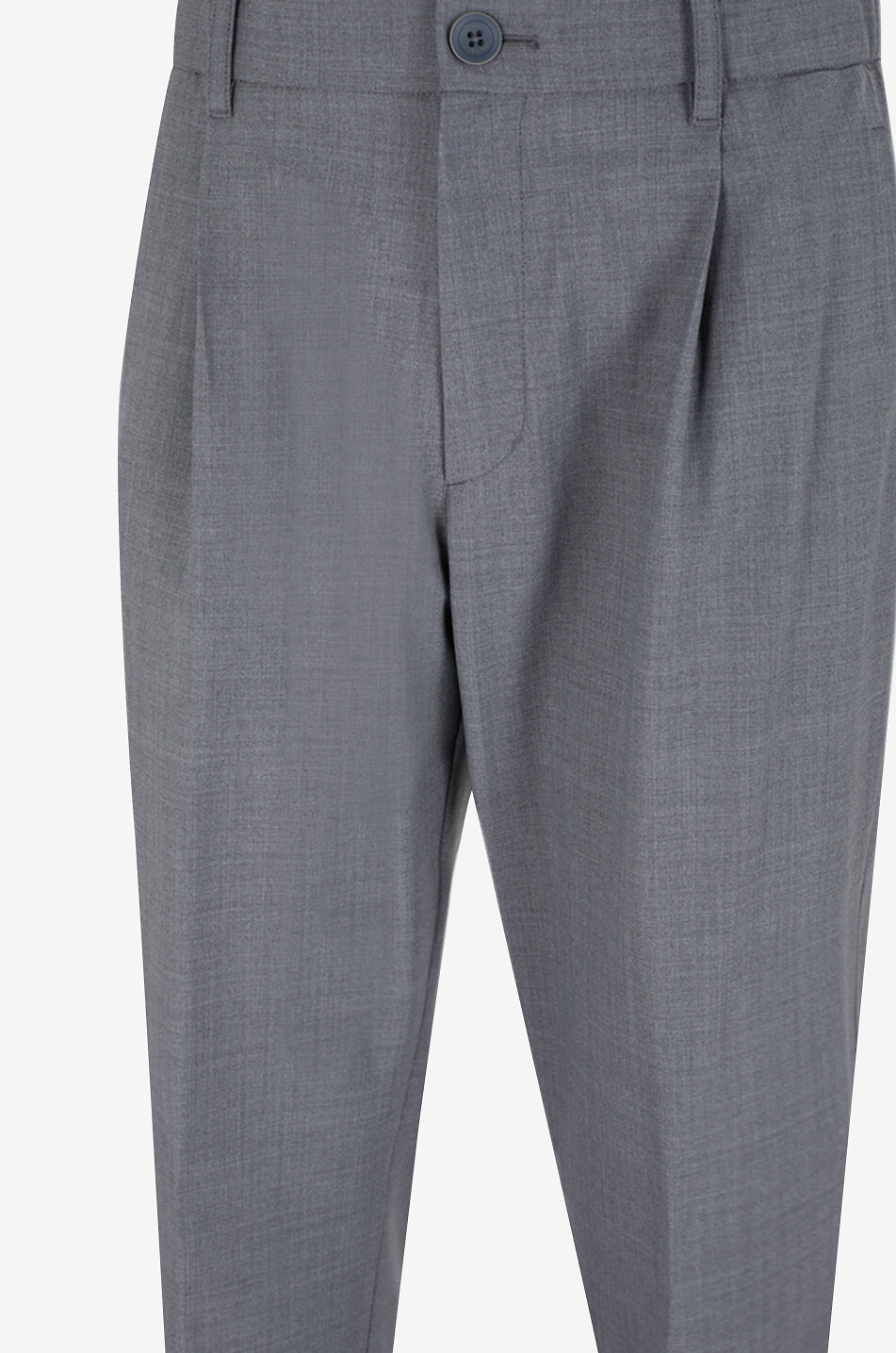 HERNO Light Stretch Wooly straight-leg pleated wool blend Men MEDIUM GREY 3