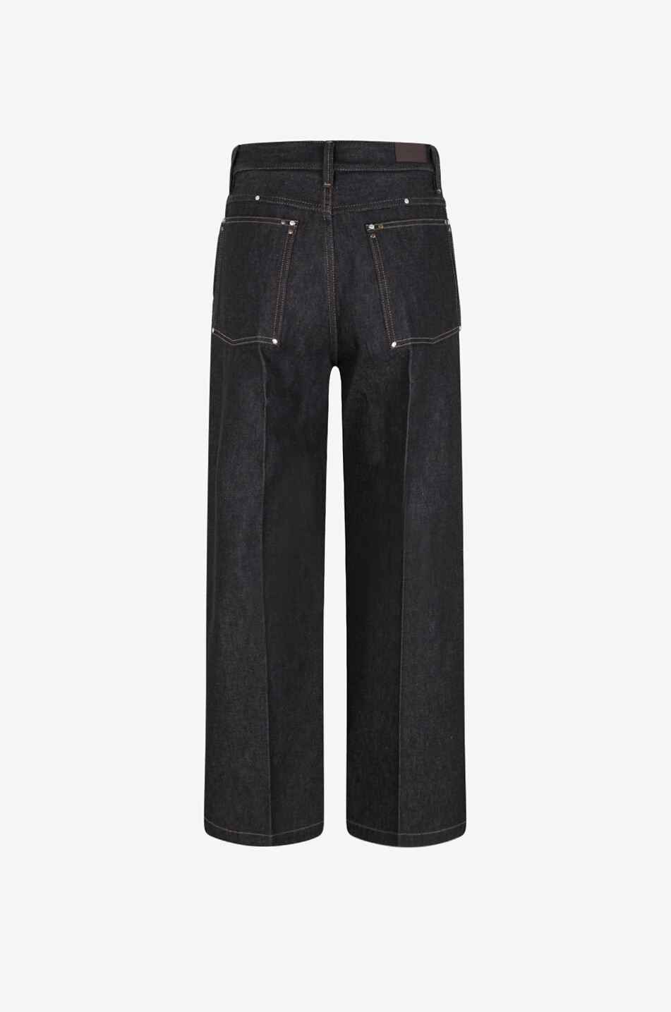 LEMAIRE Ardoise wide cropped rivetted denim trousers Men DARK GREY 2