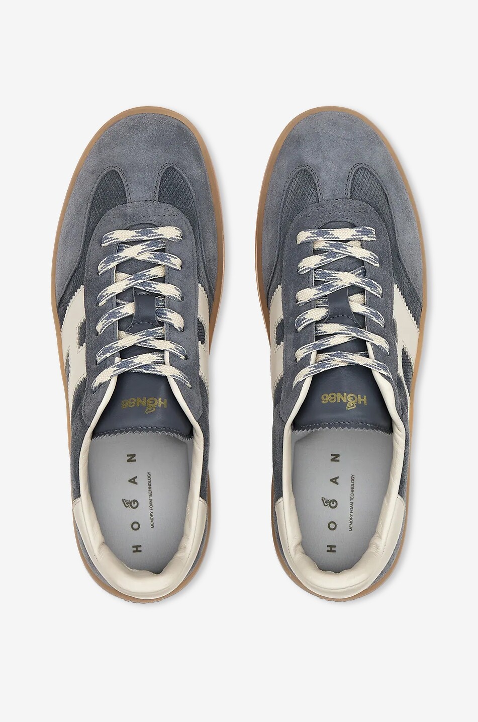 HOGAN Hogan Cool leather and suede low-top lace-up sneakers Men LIGHT BLUE 4