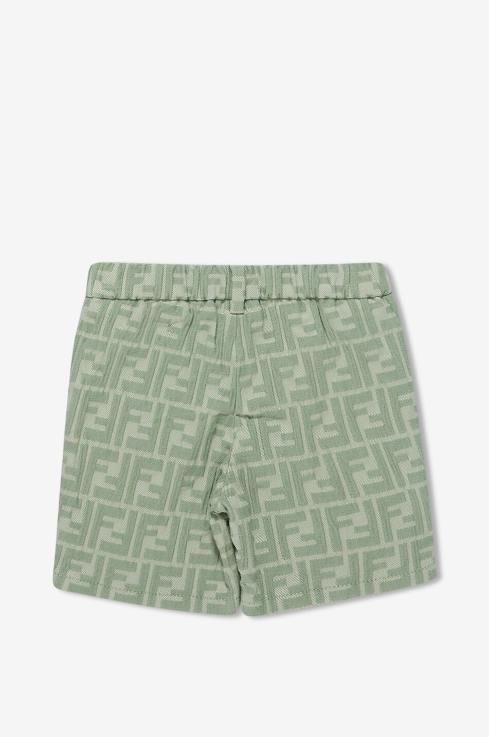 FENDI Bermuda bébé en jacquard monogrammé en coton mélangé FF Bébé VERT 2