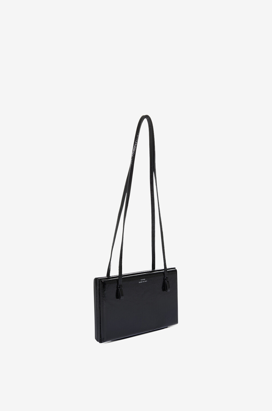 TOTEME Petit sac porté épaule en cuir verni Cocktail Femme NOIR 2