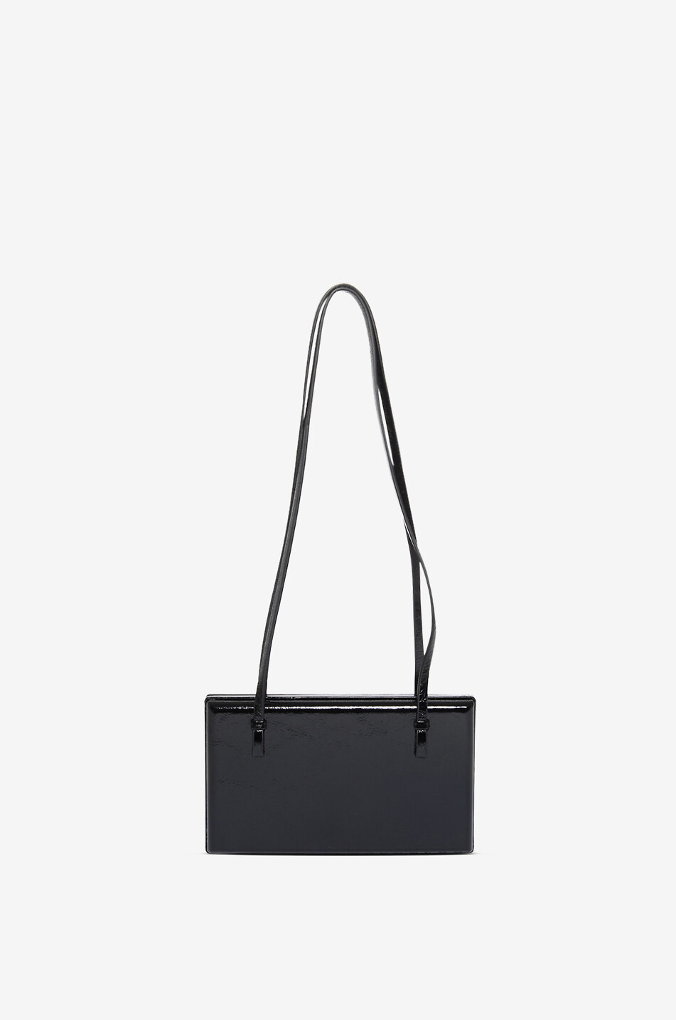 TOTEME Petit sac porté épaule en cuir verni Cocktail Femme NOIR 5