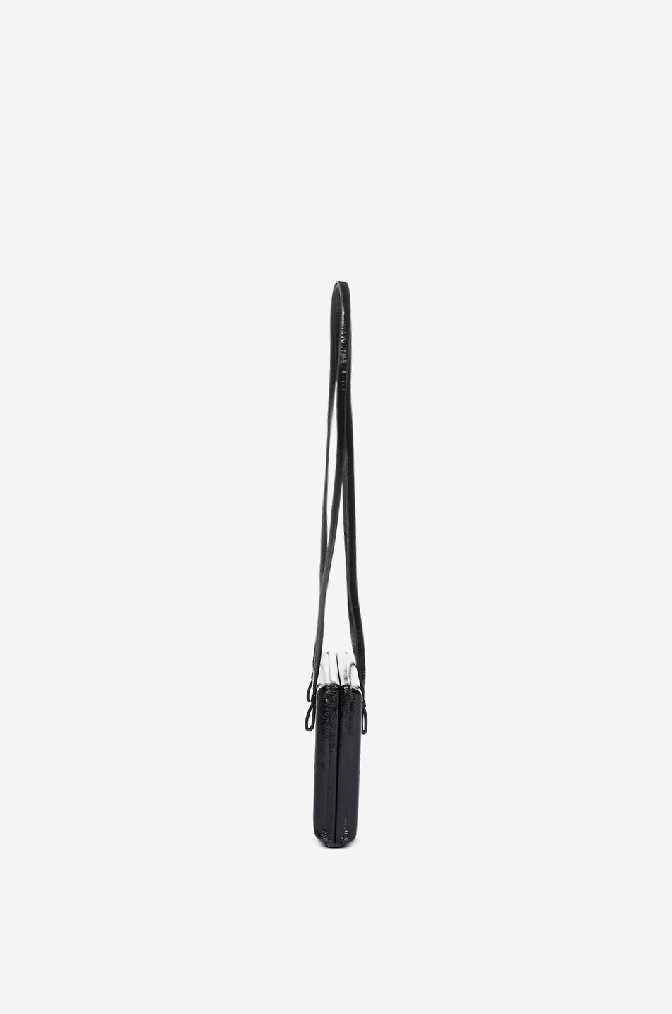 TOTEME Petit sac porté épaule en cuir verni Cocktail Femme NOIR 6