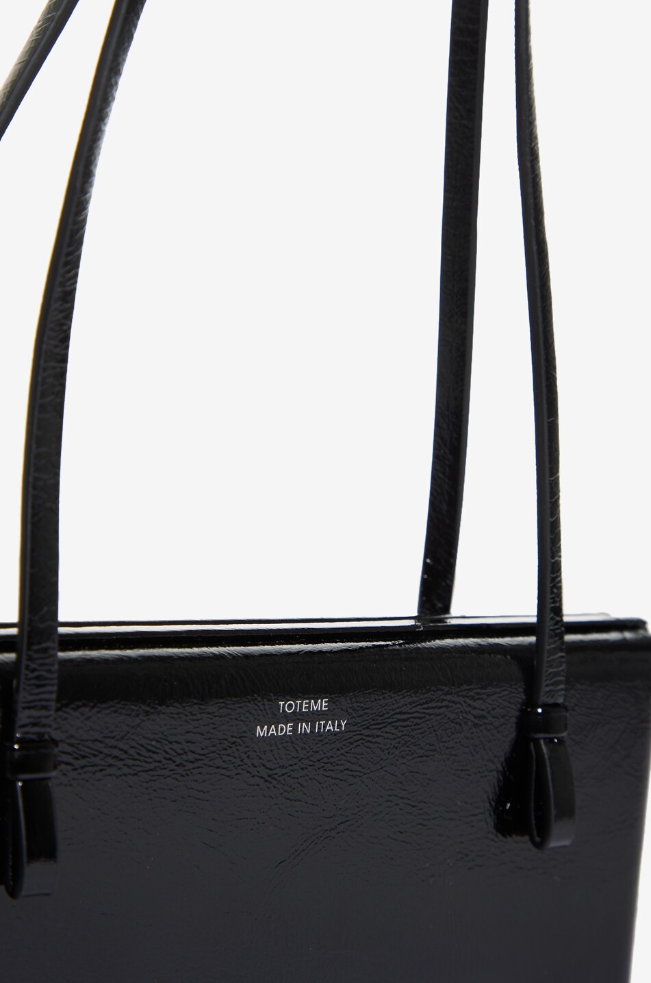 TOTEME Petit sac porté épaule en cuir verni Cocktail Femme NOIR 7