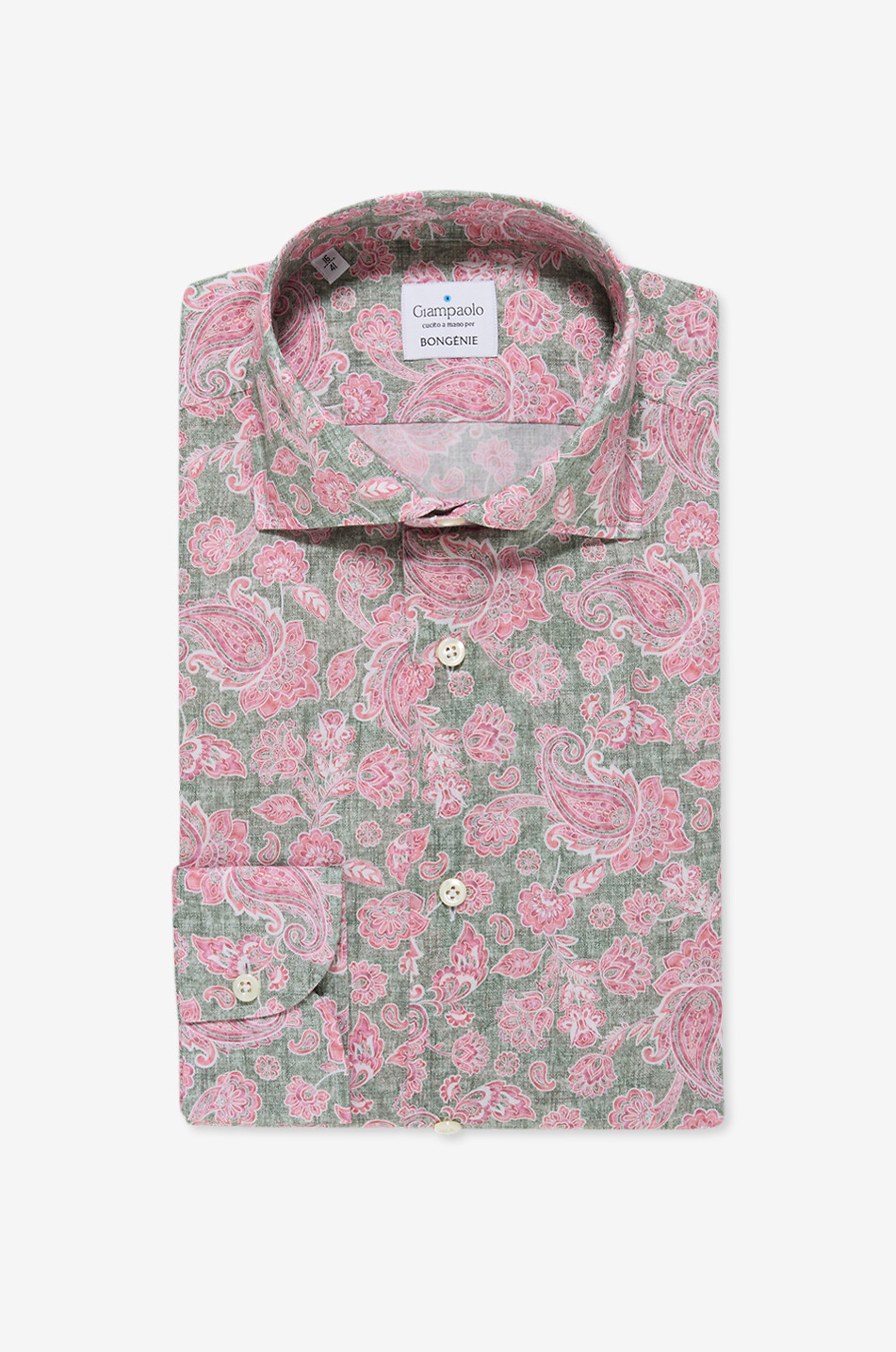 Paisley printed long-sleeved cotton shirt