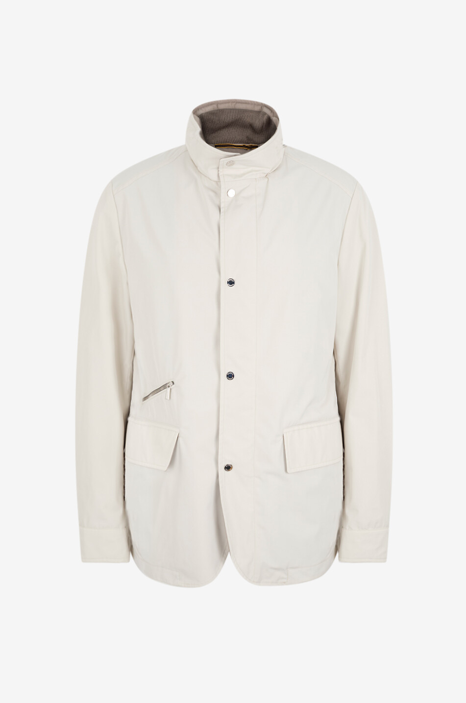 MOORER Sten technical fabric short parka with stand collar Men Light beige 1