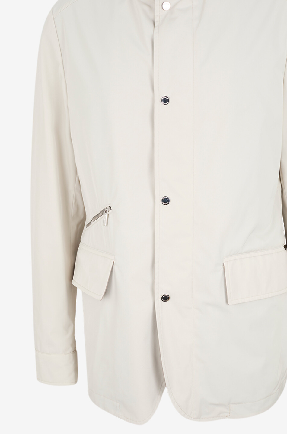 MOORER Sten technical fabric short parka with stand collar Men Light beige 3