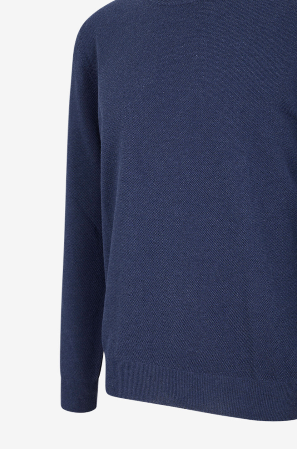 GRAN SASSO Round neck piqué cotton jumper Men MEDIUM BLUE 3