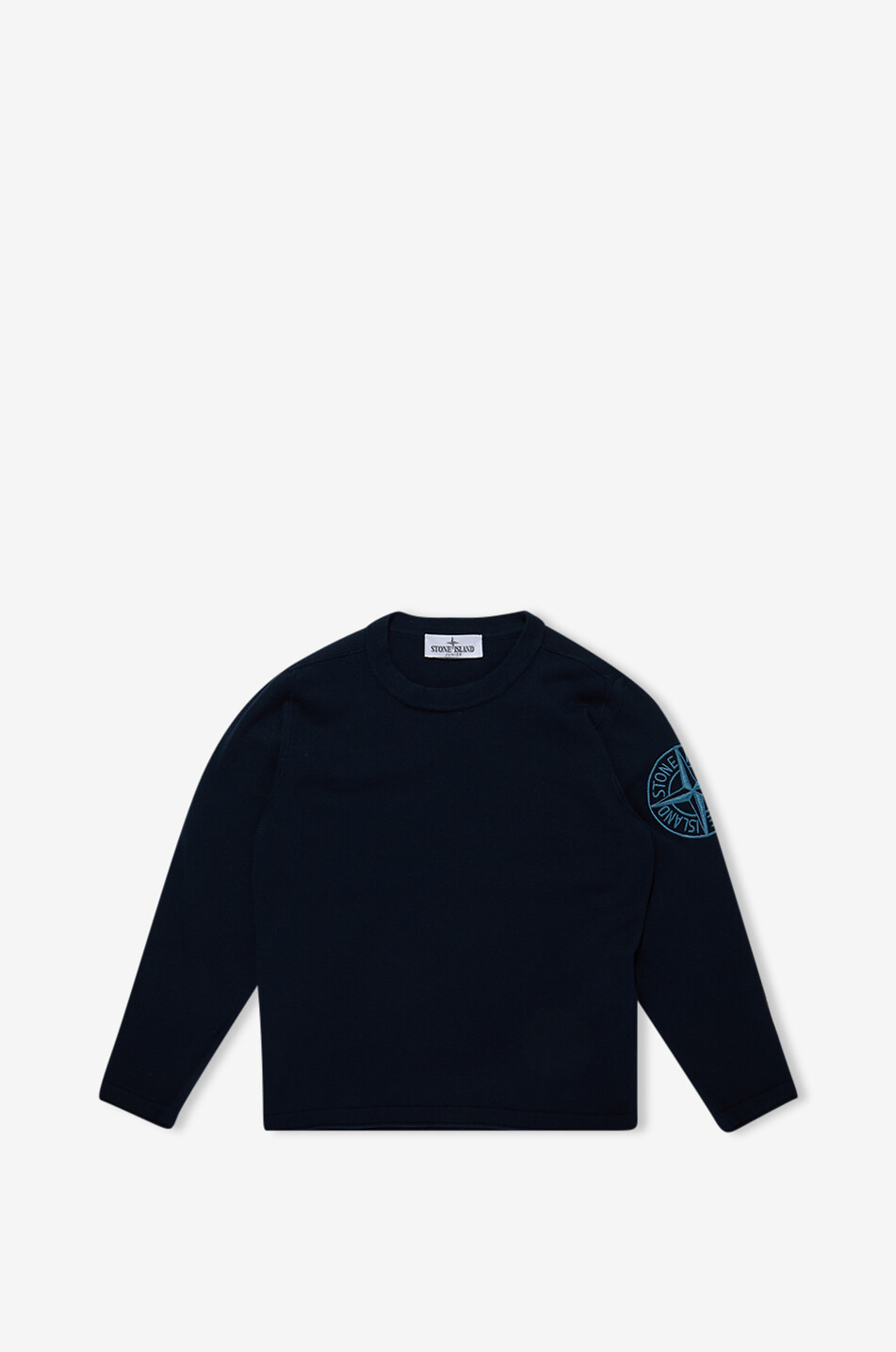 STONE ISLAND JUNIOR Leichter bestickter Jungen-Rundhalspullover 5100012 Organic Cotton Junge DUNKELBLAU 1