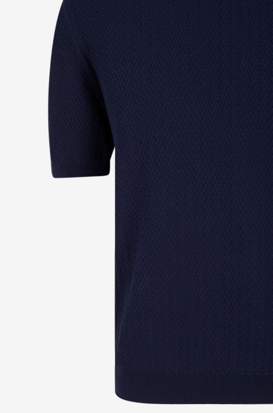 GRAN SASSO Herringbone knit short-sleeved cotton jumper Men DARK BLUE 3