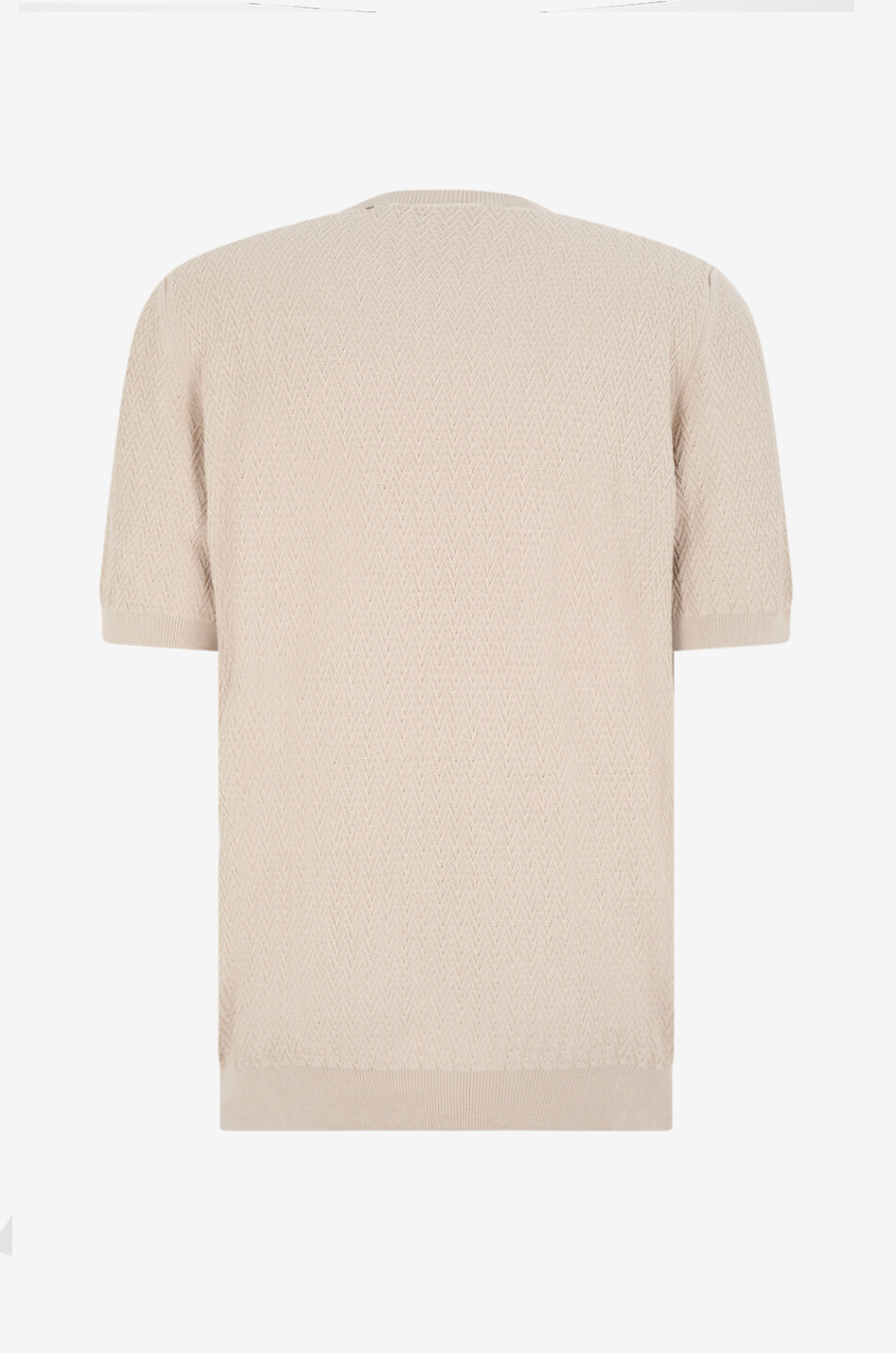 GRAN SASSO Kurzarm-Baumwoll-Pullover im Fischgrät-Strick Herren BRAUN 2