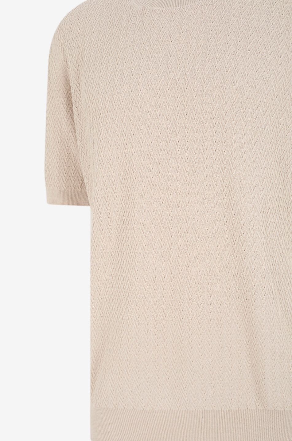 GRAN SASSO Kurzarm-Baumwoll-Pullover im Fischgrät-Strick Herren BRAUN 3