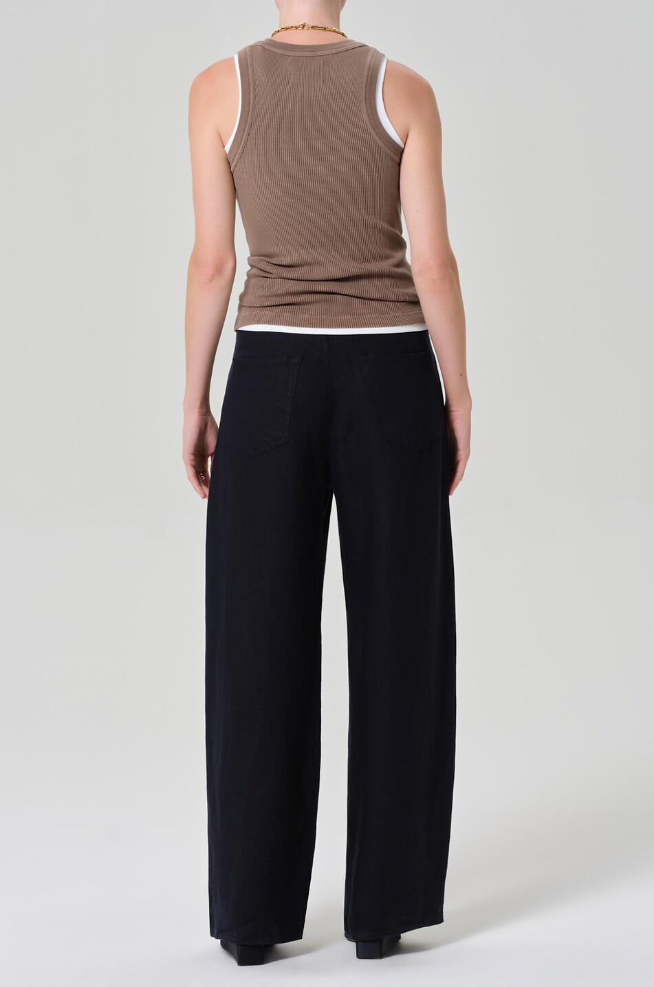 CITIZENS OF HUMANITY Brynn linen pyjama bottoms with drawstring waist Women DARK BLUE 3