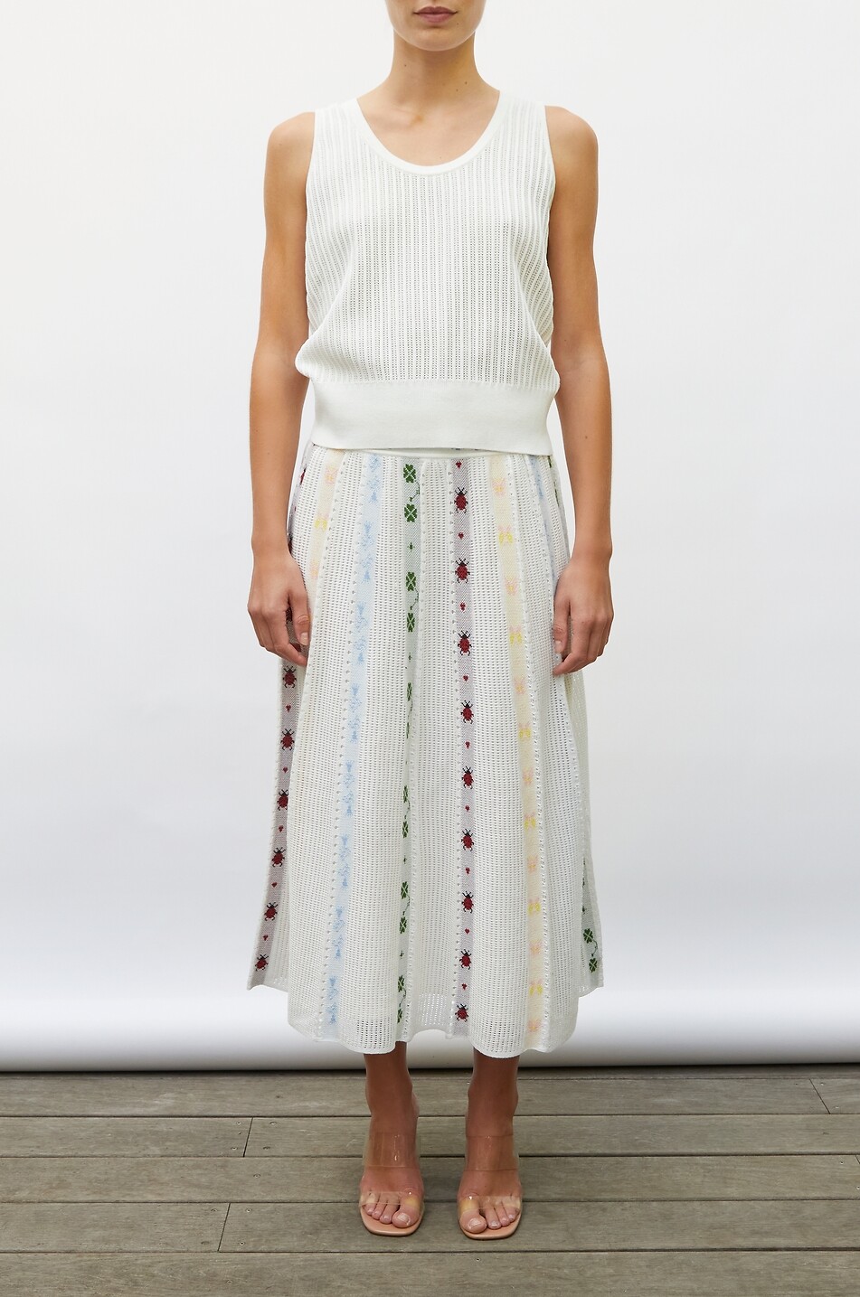 MOLLI Espérance embroidered crochet long skirt Women MULTI COLOURED 3