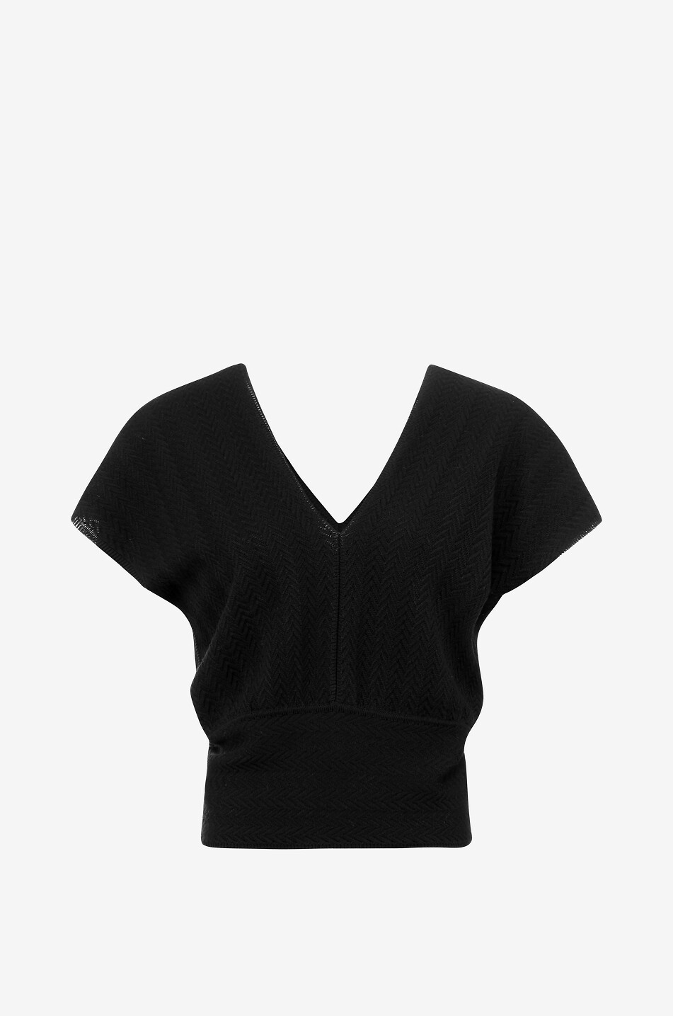 MOLLI Elysée V-neck batwing sleeves knit top Women BLACK 1