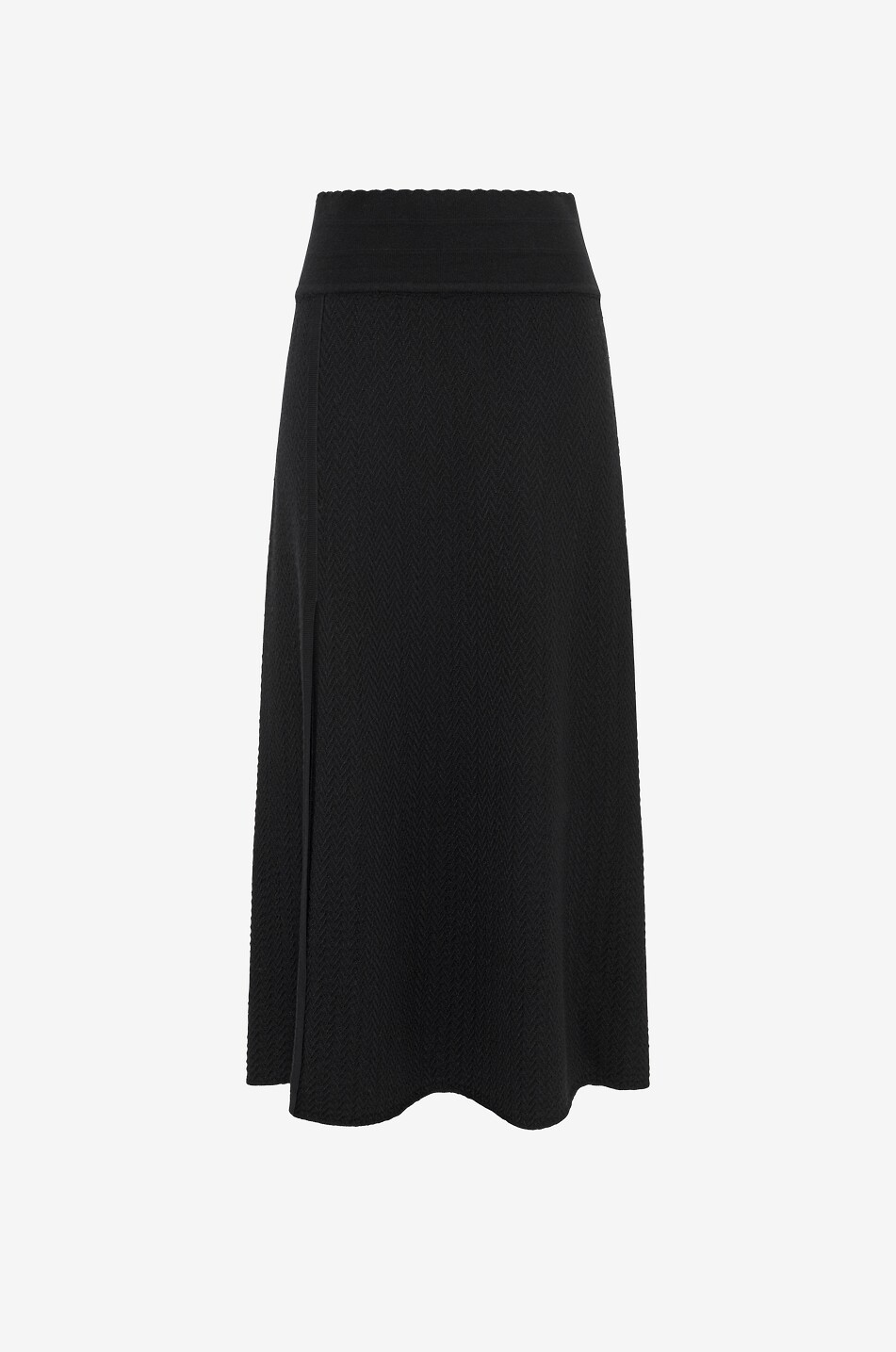 MOLLI Jupe longue à chevrons en maille Egérie Femme NOIR 1