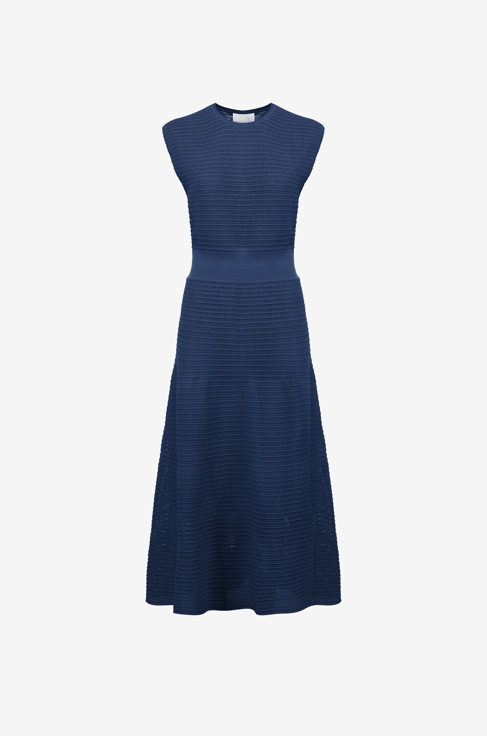 MOLLI Ephemere round neck flared midi dress in knit Women DARK BLUE 1