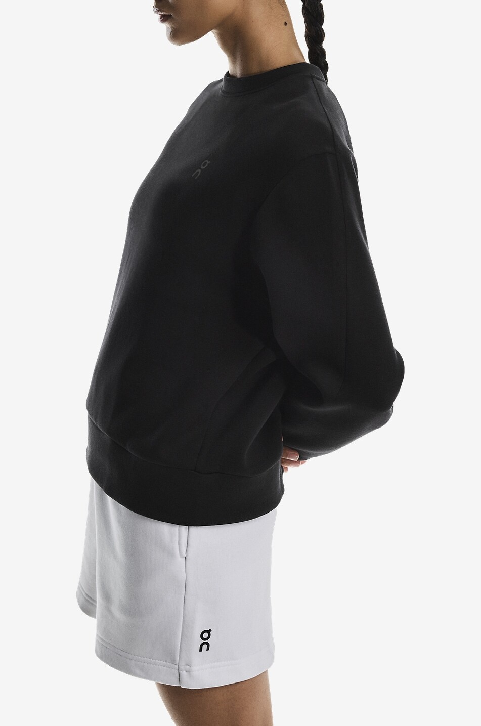 ON Pull à col rond en tissu technique Focus Tech Crew Femme NOIR 6