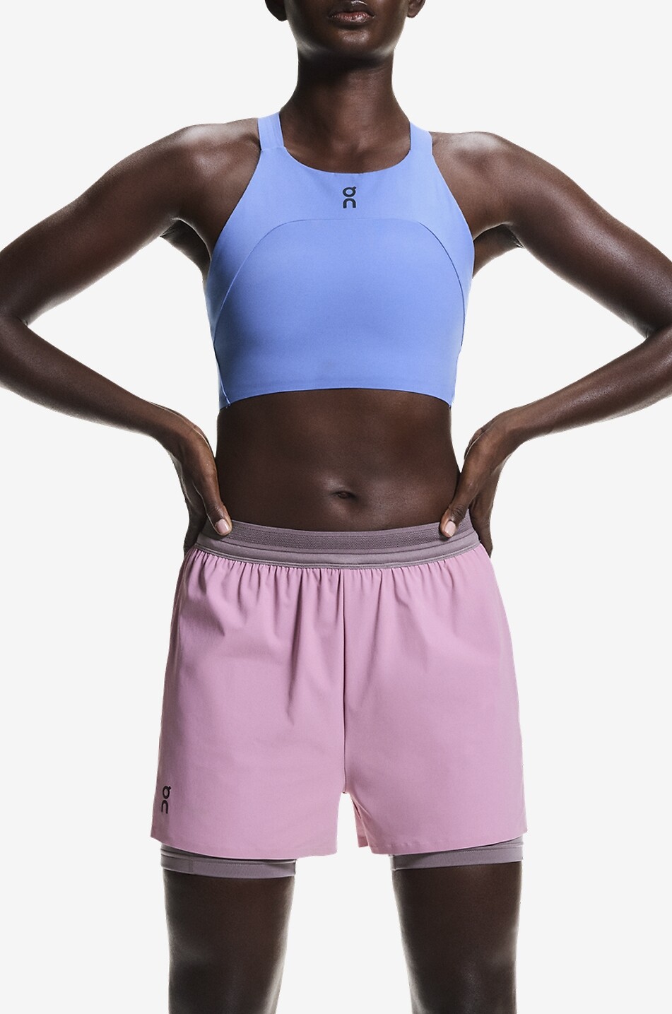 ON Short de running Performance 2/1 Femme ROSE CLAIR 2