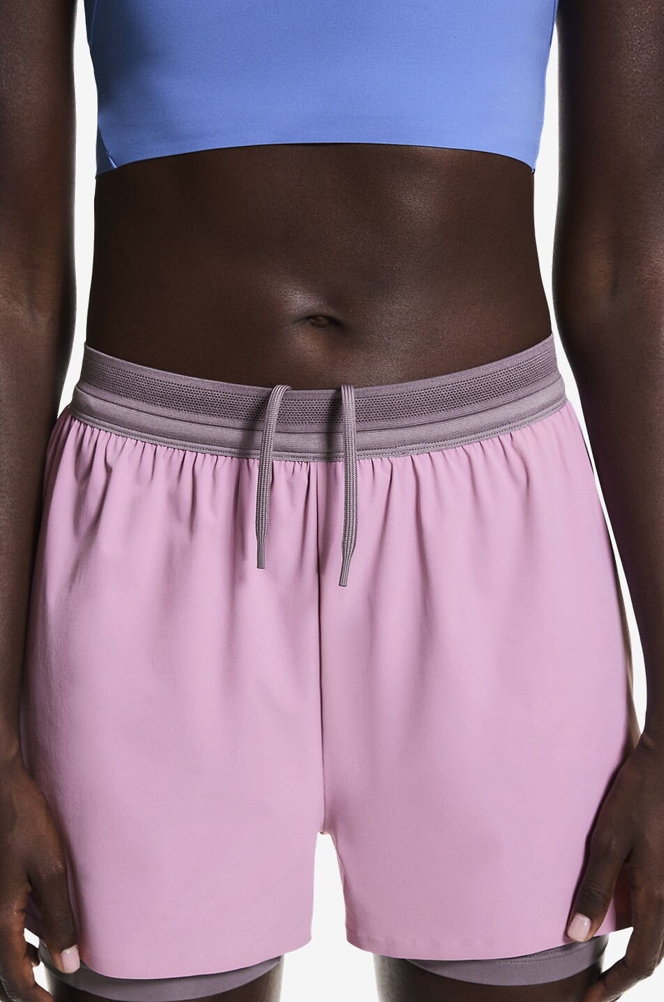 ON Short de running Performance 2/1 Femme ROSE CLAIR 5