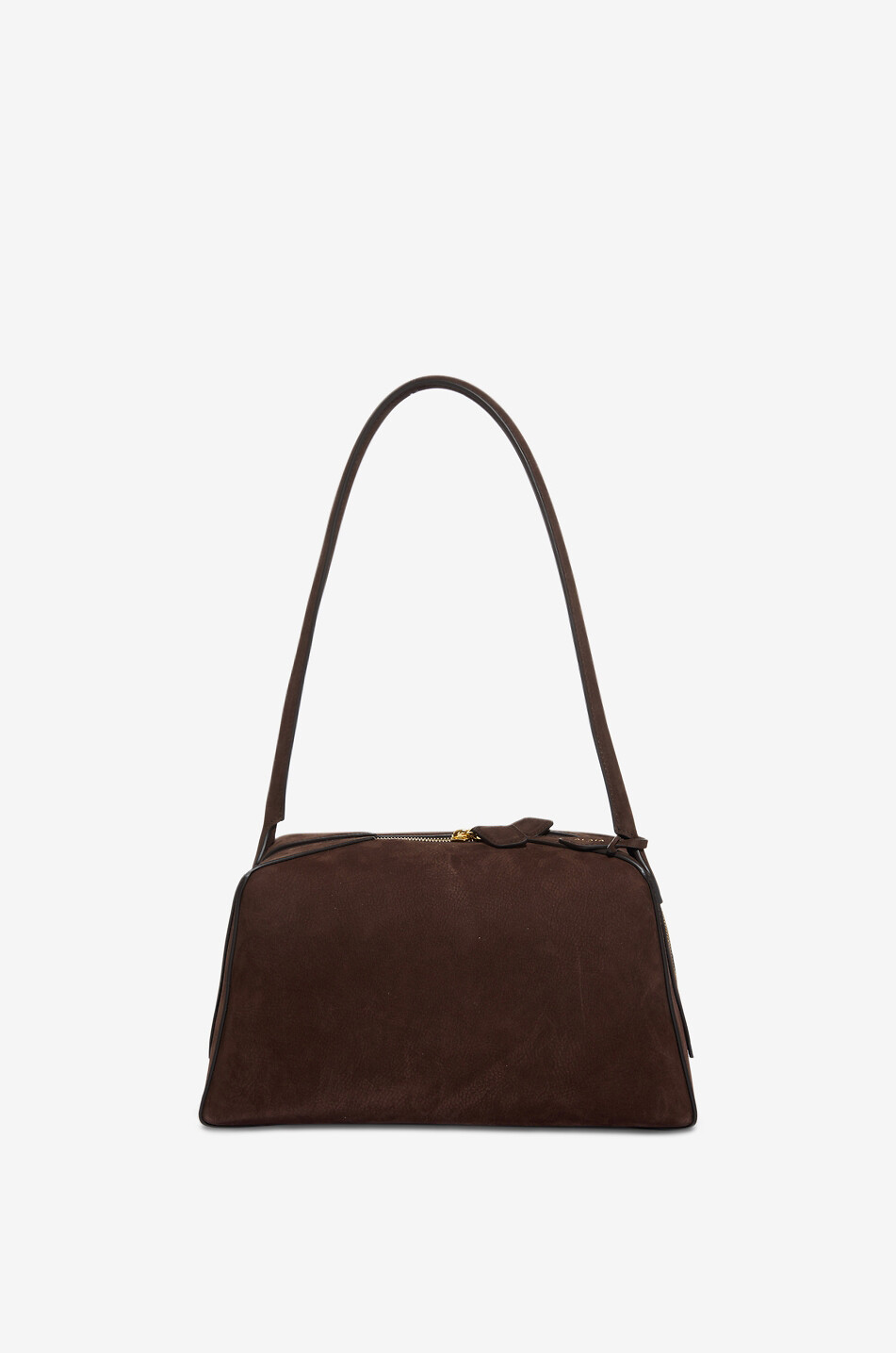 ALAÏA Sac bowling en cuir de veau vieilli Le Bouledogue Medium Femme MARRON FONCÉ 3