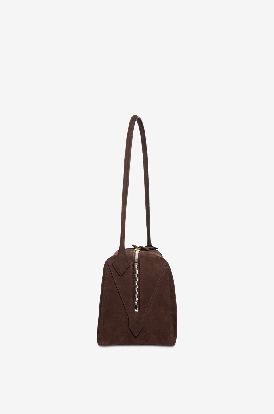 ALAÏA Sac bowling en cuir de veau vieilli Le Bouledogue Medium Femme MARRON FONCÉ 4